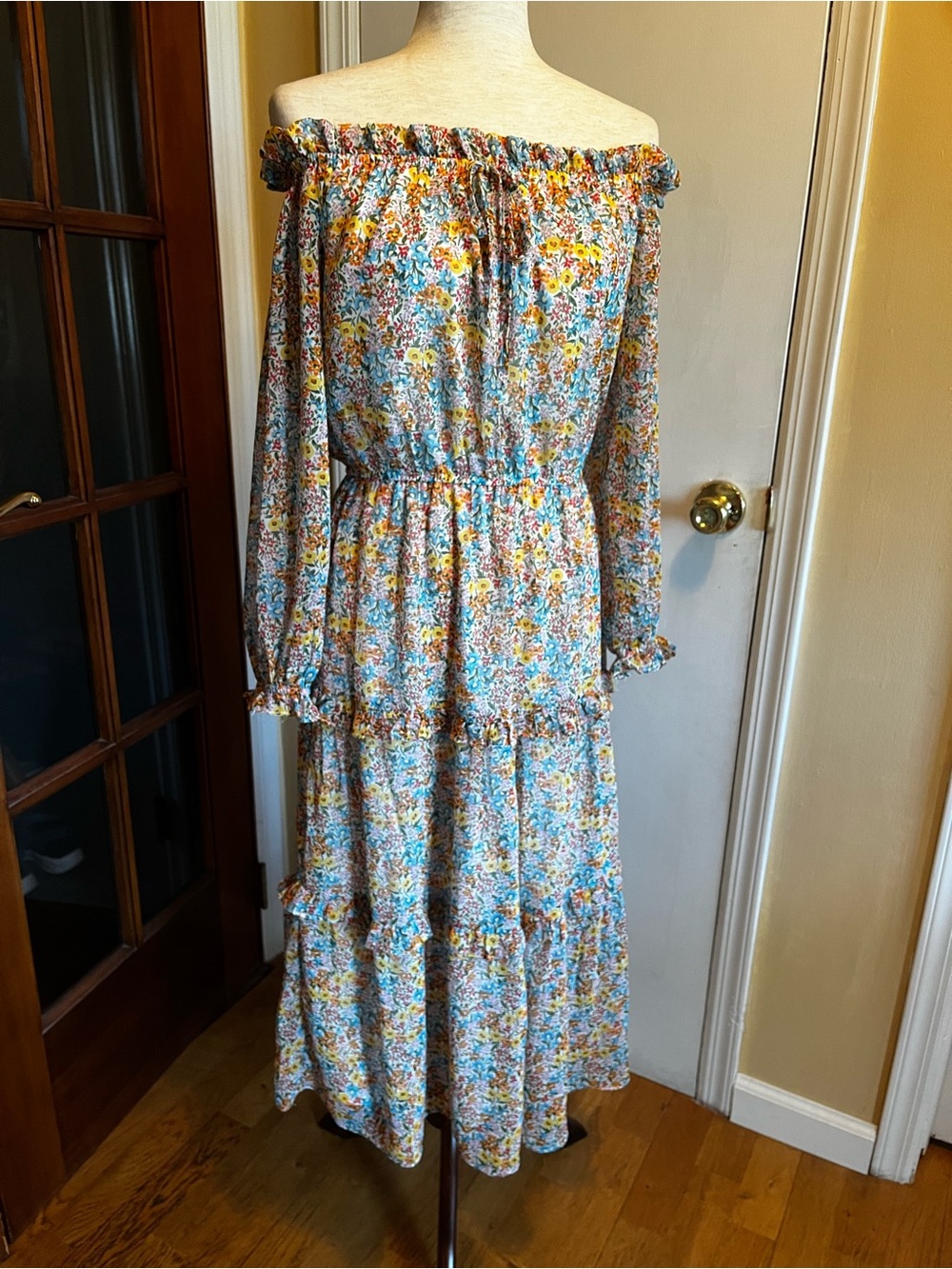 Cottagecore Lauren Conrad Off-Shoulder Floral Tiered Dress